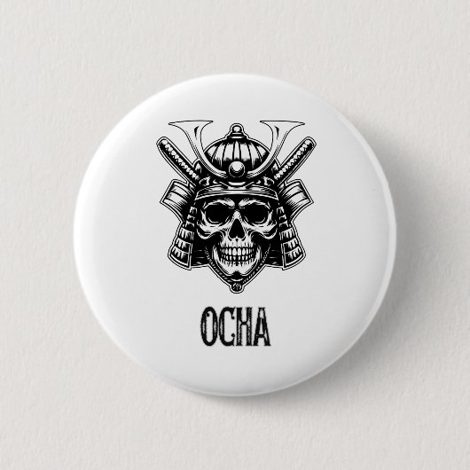 Dunkler Samurai-Skalkabuto Button (Vorderseite)