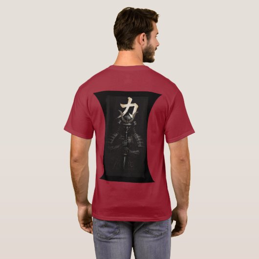 Dunkler Samurai T-Shirt (Schwarz voll)