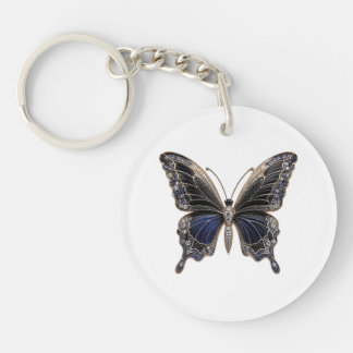 Dunkler Saphir Schmetterling Acryl-Schlüsselanhäng Schlüsselanhänger