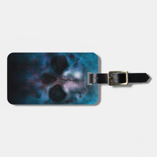 Dunkler Schädel-Gepäckträger Gepäckanhänger (Vorderseite horizontal)