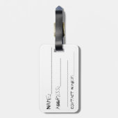 Dunkler Schädel-Gepäckträger Gepäckanhänger (Rückseite vertikal)