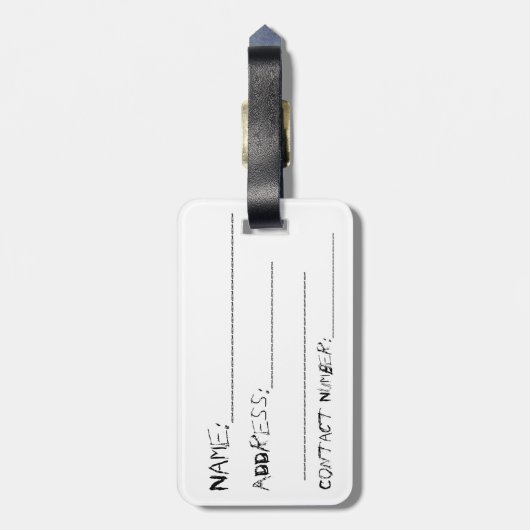 Dunkler Schädel-Gepäckträger Gepäckanhänger (Rückseite vertikal)