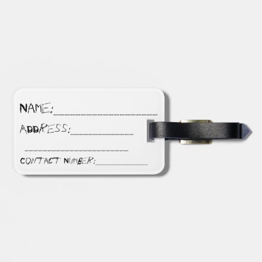 Dunkler Schädel-Gepäckträger Gepäckanhänger (Rückseite horizontal)