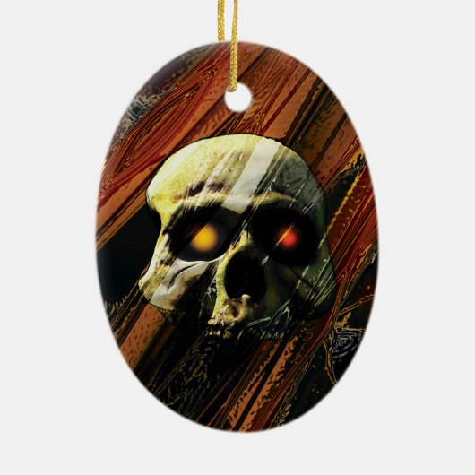 Dunkler Schädel Keramik Ornament (Hinten)