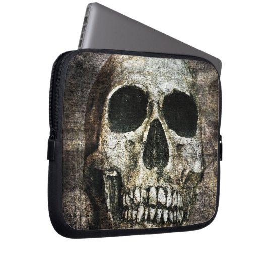 Dunkler Schädel Laptopschutzhülle (Vorne Rechts)