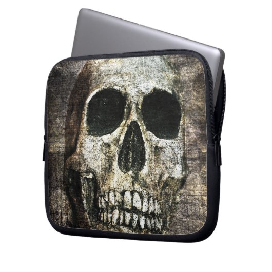 Dunkler Schädel Laptopschutzhülle (Vorderseite Links)