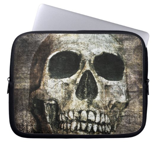Dunkler Schädel Laptopschutzhülle (Vorderseite)
