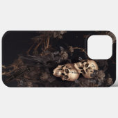 Dunkler Schädel und Blumendesign Case-Mate iPhone Hülle (Rückseite (Horizontal))