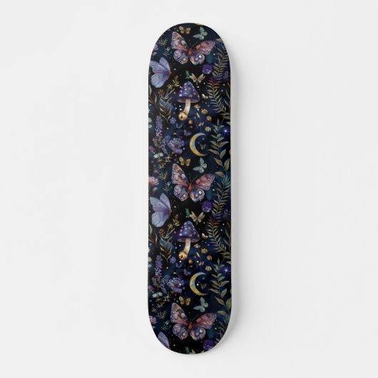 Dunkler Schmetterling Botanischer Celestial Skateb Skateboard (Vorne)