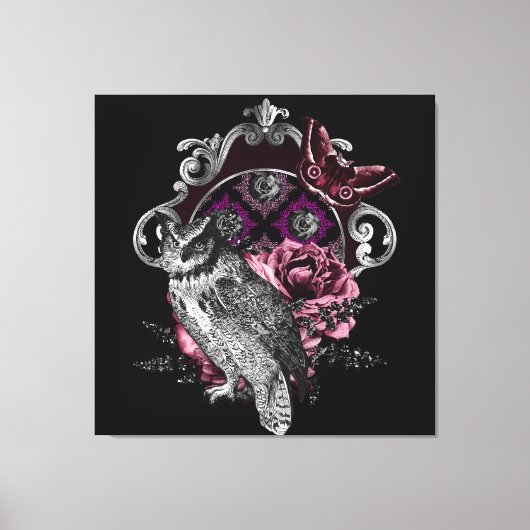 Dunkler Schmetterling und Blume - gotisch Leinwanddruck (Vorderseite)