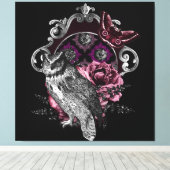 Dunkler Schmetterling und Blume - gotisch Leinwanddruck (Insitu (Holzboden))