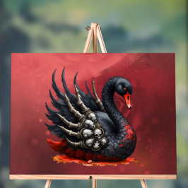Dunkler Schwan der Knochen – gothische Eleganz  Acrylschild