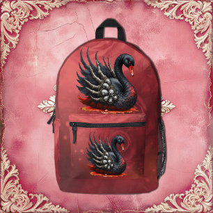 Dunkler Schwan der Knochen – gothische Eleganz Bedruckter Rucksack