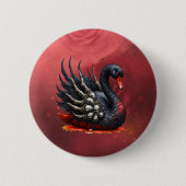 Dunkler Schwan der Knochen – gothische Eleganz Button (Vorderseite)