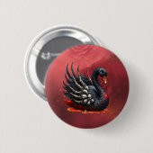 Dunkler Schwan der Knochen – gothische Eleganz Button (Vorne & Hinten)