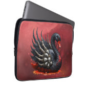 Dunkler Schwan der Knochen – gothische Eleganz Laptopschutzhülle (Vorne Rechts)