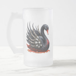 Dunkler Schwan der Knochen – gothische Eleganz Mattglas Bierglas