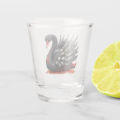 Dunkler Schwan der Knochen – gothische Eleganz Schnapsglas (Rückseite)