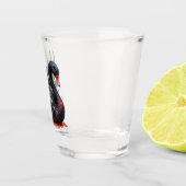 Dunkler Schwan der Knochen – gothische Eleganz Schnapsglas (Rechts)