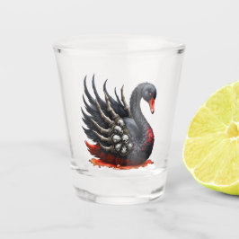 Dunkler Schwan der Knochen – gothische Eleganz Schnapsglas