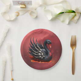 Dunkler Schwan der Knochen – Gotische Eleganz  Pappteller