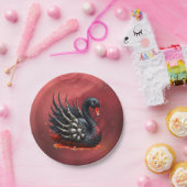 Dunkler Schwan der Knochen – Gotische Eleganz  Pappteller (Party)