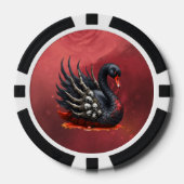 Dunkler Schwan der Knochen – Gotische Eleganz  Pokerchips (Vorderseite)