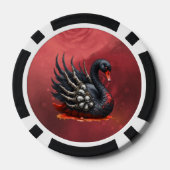 Dunkler Schwan der Knochen – Gotische Eleganz  Pokerchips (Rückseite)