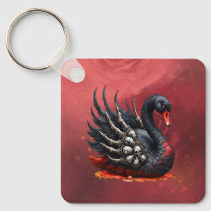 Dunkler Schwan der Knochen – Gotische Eleganz Schlüsselanhänger