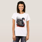 Dunkler Schwan der Knochen – Gotische Eleganz T-Shirt (Vorne ganz)