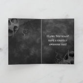 Dunkler Schwermetall Tod Schädel Friedhof Geburtst Karte (Innenseite)