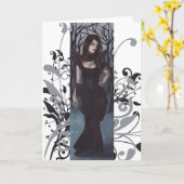 Dunkler September - Grußkarte Karte (Gelbe Blume)