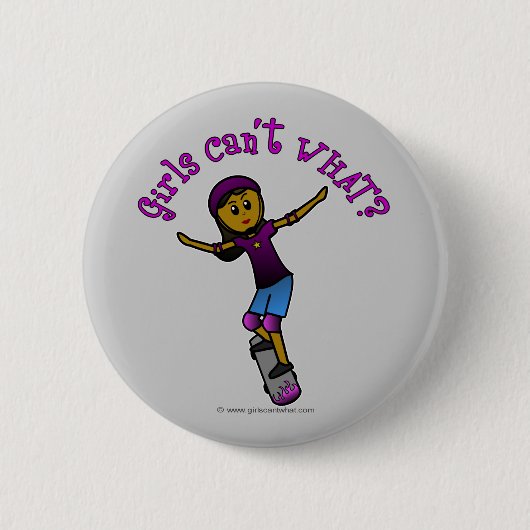 Dunkler Skater mit Helm Button (Vorderseite)