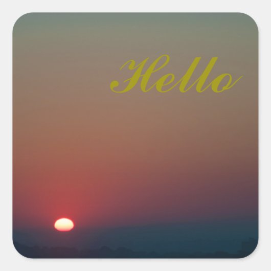 Dunkler Sonnenaufgang Quadratischer Aufkleber (Vorderseite)