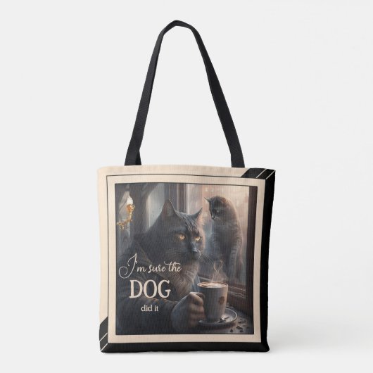 Dunkler Spaß Funny Cats Tasche (Rückseite)