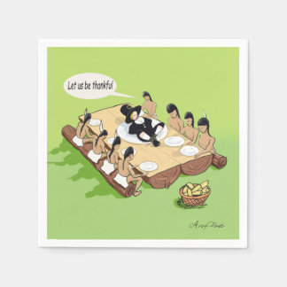 Dunkler Spaß Funny Native American Erntedank Serviette