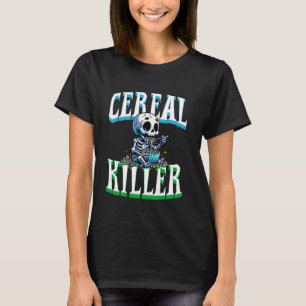 Dunkler Spaß Skeleton aß Getreidemörder T-Shirt