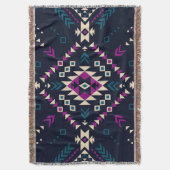 Dunkler Stamm Navajo, Vintag geometrisch. Decke (Vorderseite Vertikal)