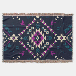 Dunkler Stamm Navajo, Vintag geometrisch. Decke