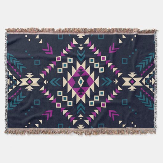Dunkler Stamm Navajo, Vintag geometrisch. Decke (Vorderseite)