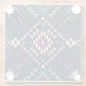 Dunkler Stamm Navajo, Vintag geometrisch. Glasuntersetzer (Rückseite)