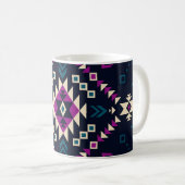 Dunkler Stamm Navajo, Vintag geometrisch. Kaffeetasse (VorderseiteRechts)