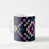 Dunkler Stamm Navajo, Vintag geometrisch. Kaffeetasse (Vorderseite Links)