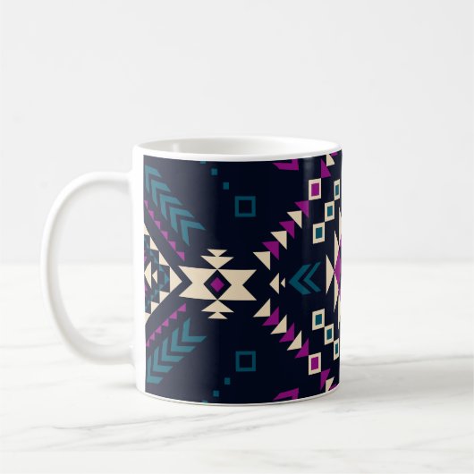 Dunkler Stamm Navajo, Vintag geometrisch. Kaffeetasse (Links)