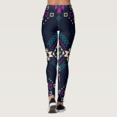 Dunkler Stamm Navajo, Vintag geometrisch. Leggings (Rückseite)