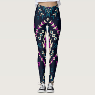 Dunkler Stamm Navajo, Vintag geometrisch. Leggings