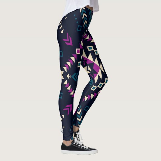 Dunkler Stamm Navajo, Vintag geometrisch. Leggings (Rechts)