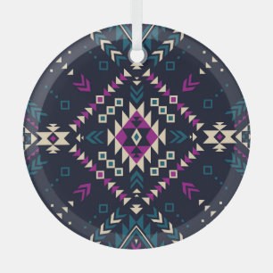 Dunkler Stamm Navajo, Vintag geometrisch. Ornament Aus Glas