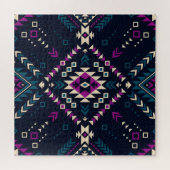Dunkler Stamm Navajo, Vintag geometrisch. Puzzle (Horizontal)