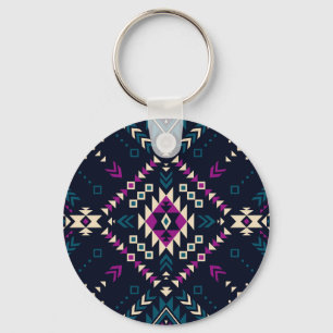Dunkler Stamm Navajo, Vintag geometrisch. Schlüsselanhänger